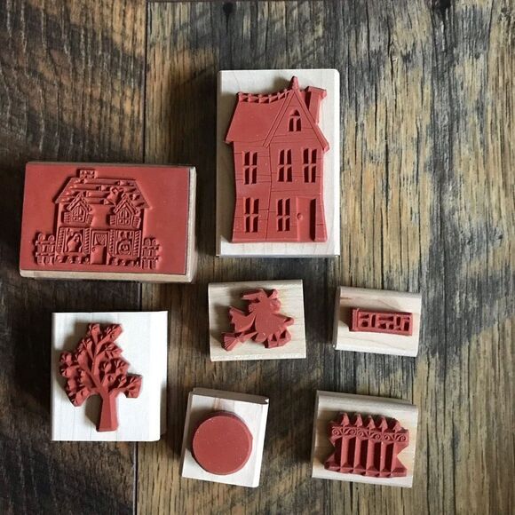 Stampin’ Up! Home is where the haunt is set of 7 rubber stamps mounted card maki - Picture 2 of 2